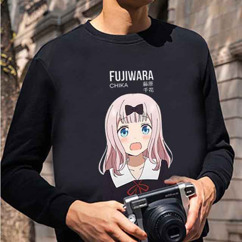 Kaos Tangan Panjang Chika Fujiwara Tshirt Casual 100% Cotton Kombed 30s