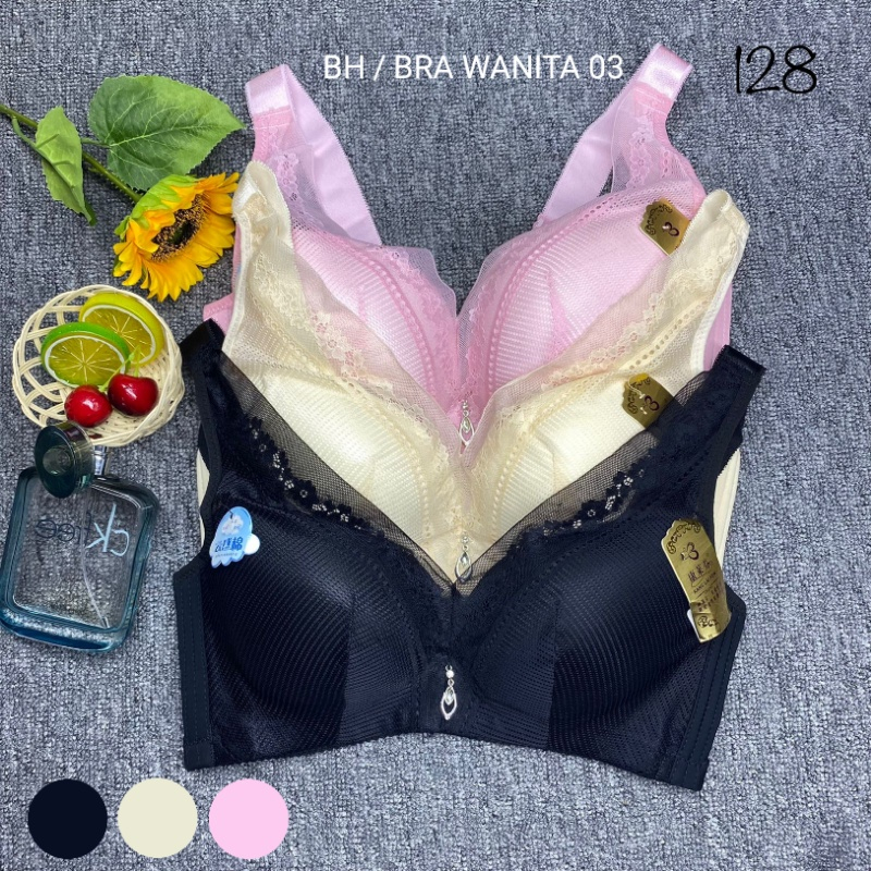 BRA / BH WANITA 03 TIDAK ADA KAWAT BUSA TIPIS SIZE 36C-40C
