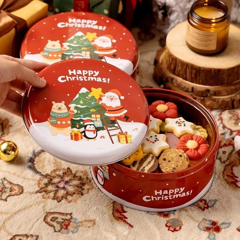 

(GB99) Kotak cookies natal diameter 14cm kaleng