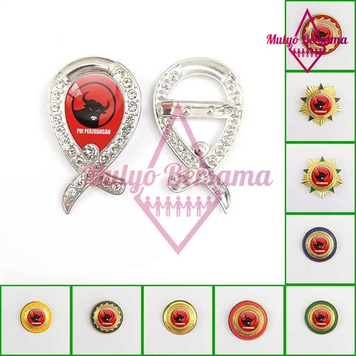 Pin Bros Logo Partai PDI Perjuangan Pin PDIP Model Premium - Mulyo Bersama