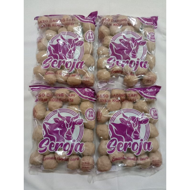 

BAKSO SEROJA SRBM UNGU 4 PAKET, bakso daging sapi kombinasi ayam