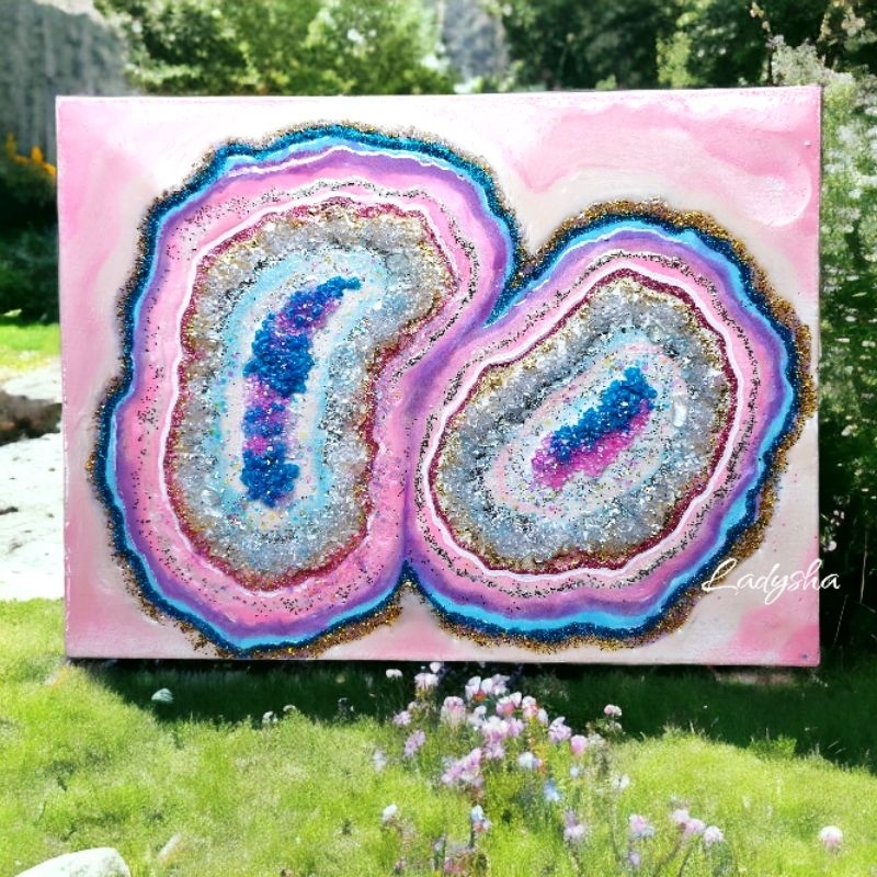 Resin Geode Wall Art Healing Media Relaksasi