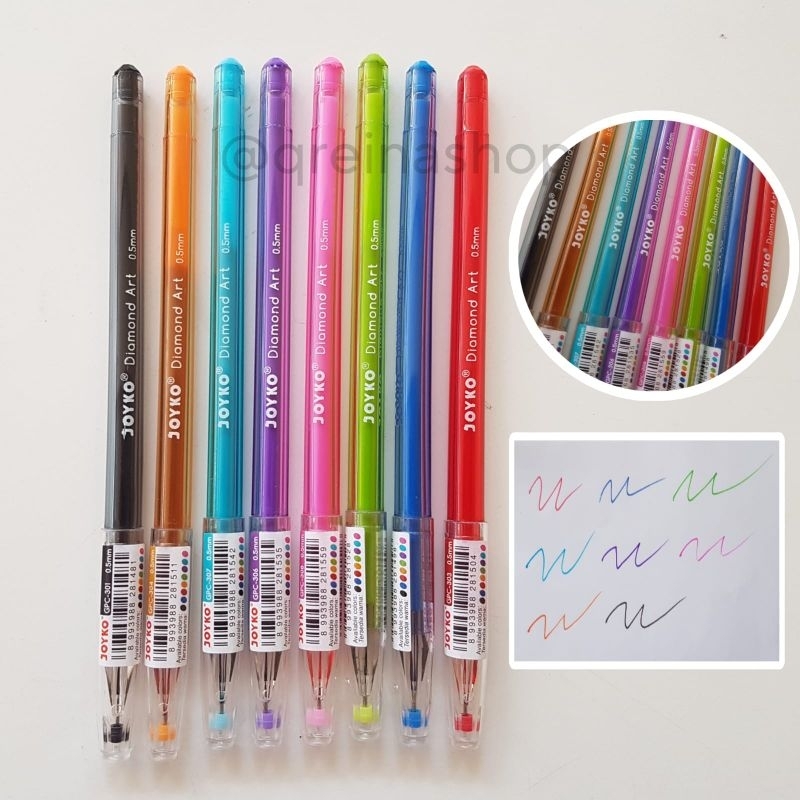 

(BISA COD) Bolpoin Color Gel Pen Joyko Diamond Art