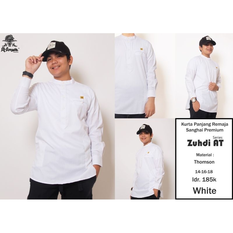 Kemko Kurta Putih Lengan Panjang Remaja Anak Tanggung Merk Al Amw