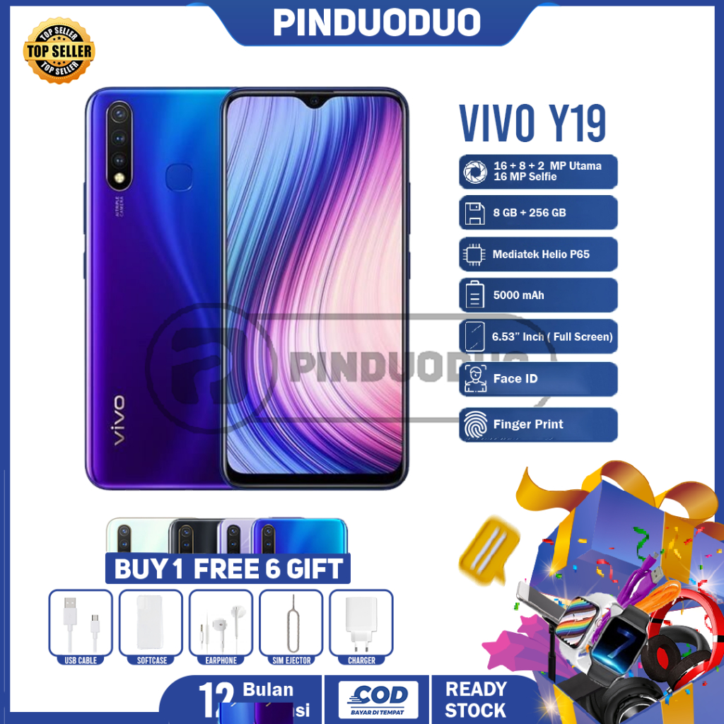 HP vivo Y19 RAM 8/256GB Baru Fullset Segel Garansi 1 Tahun Termurah