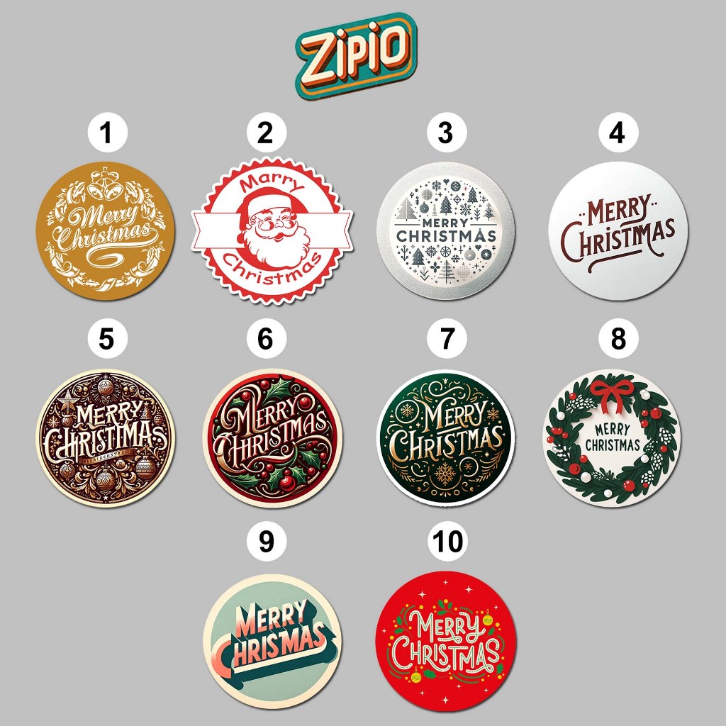 

Sticker Bulat Toples Natal Christmas Ekonomis - Label Toples kue