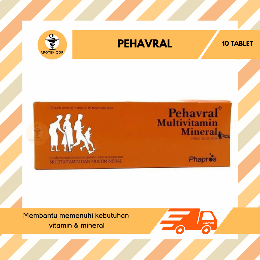 PEHAVRAL STRIP @ 10 TABLET/MULTIVITAMIN MINERAL/KESEHATAN TUBUH