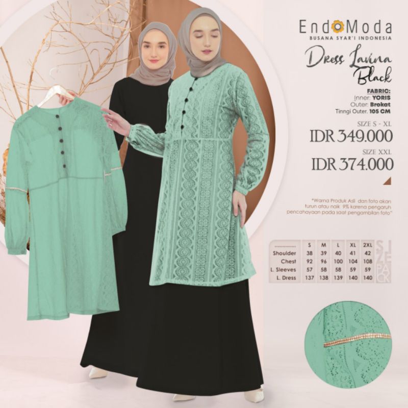 LAVINA DRESS BLACK  BY ENDOMODA (DRESS BRUKAT ENDOMODA)