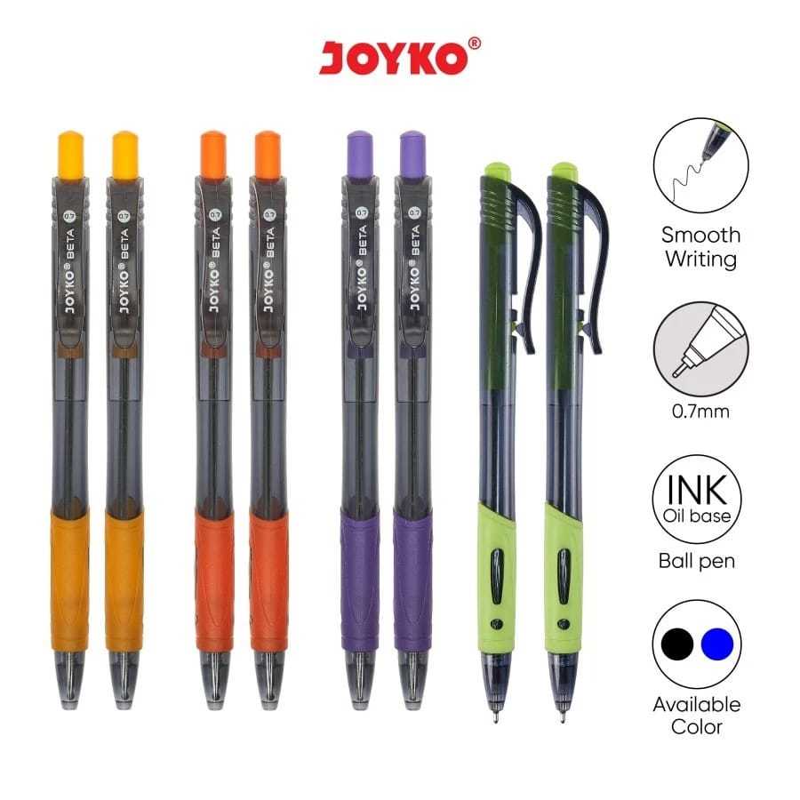 

PULPEN PENA JOYKO BP-270 BETA 0.7MM JOYKO WARNA HITAM