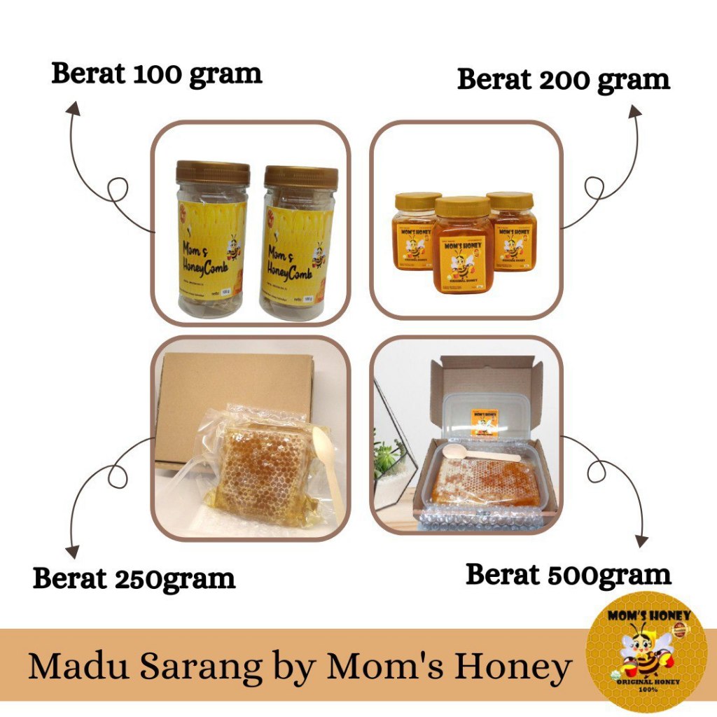 

Madu Sarang Semua Ukuran Mom's Honey Asli 100 %