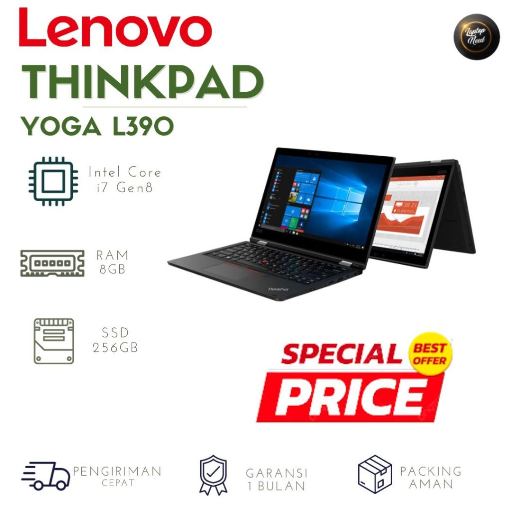 Lenovo Yoga L390 Core i5 Core i7 Ram 8Gb 16GB SSD 256Gb 512Gb