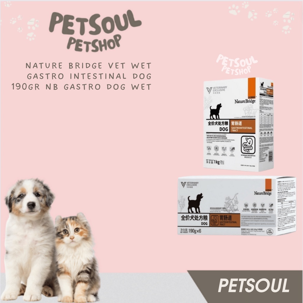 Nature Bridge Vet Wet Gastro Intestinal Dog 190gr NB Gastro Dog Wet