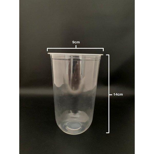 ( 50 pc ) Gelas Plastik Oval 22 oz TANPA TUTUP - Gelas Plastik Minuman Bulat 22 U