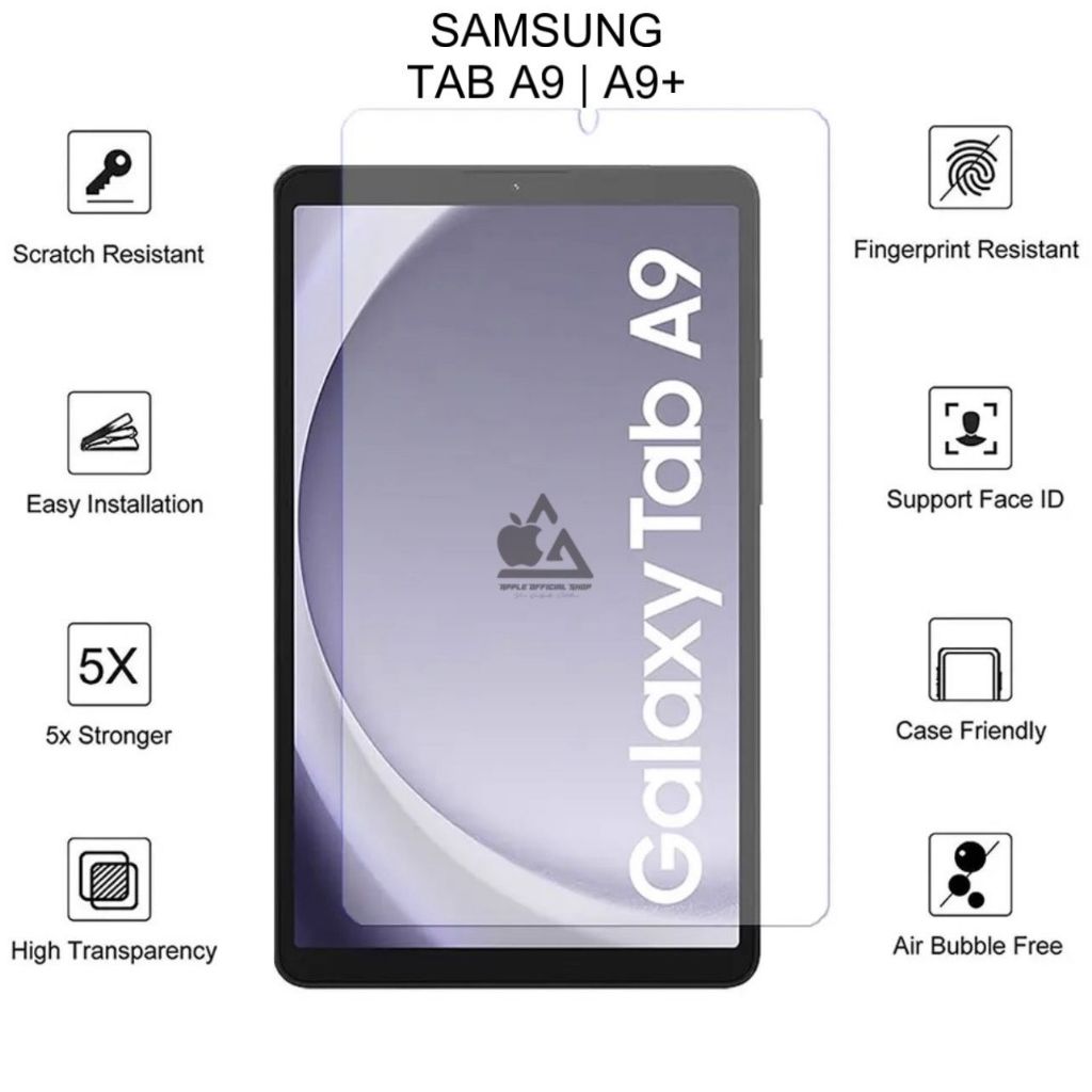 Samsung Galaxy Tab A9 8.7”| A9+ A9 plus 10.95” 2023 Tempered Glass Screen Guard Protector Tablet Anti Gores Kaca Pelindung Layar LCD Film Nano Glass Hydro Gel