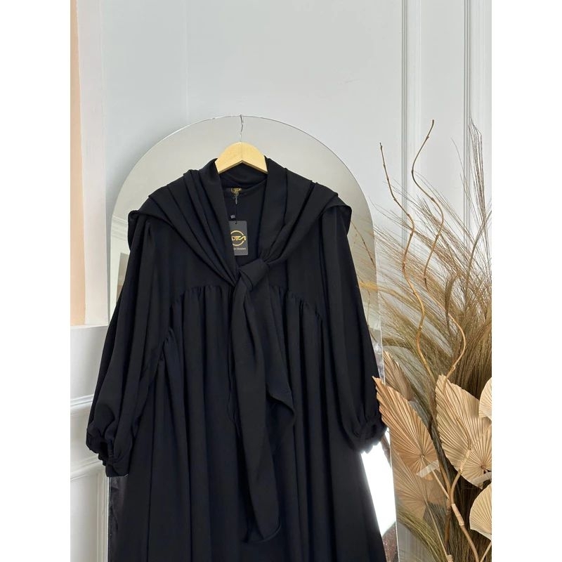 GAMIS CRINKLE SET HIJAB KEKINIAN VIRAL TERBARU-Hitam