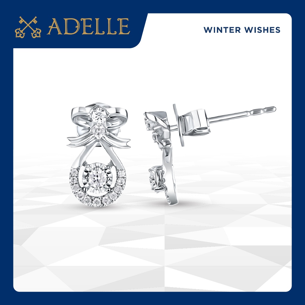 Adelle Jewellery - Ribbonette Earrings - Anting Emas Berlian