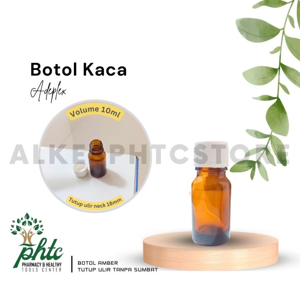 Botol 10ml l Botol Kaca Coklat 10 ml l Botol Amber 10ml - Kaca