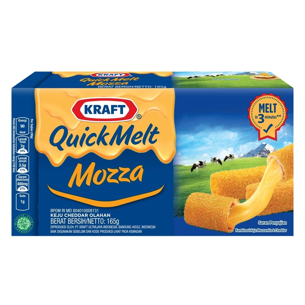 

Kraft Quick Melt Mozza Cheese 165 gram | Keju Kraft Melted Leleh Kraft Cheddar 165g Murah Promo