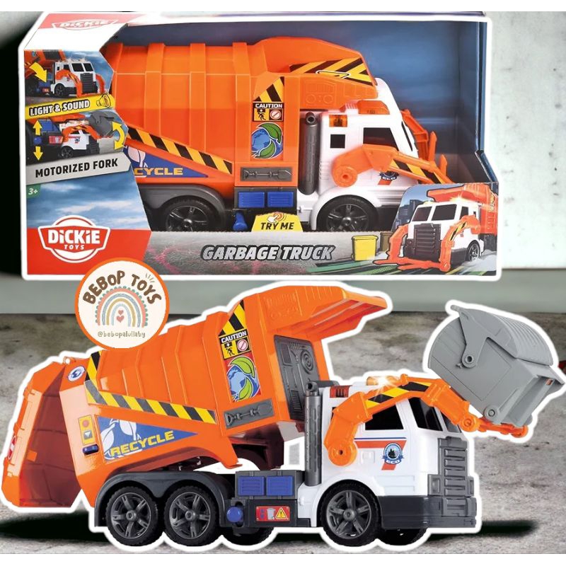 DICKIE TOYS - LARGE ACTION FIRE FIGHTER / GARBAGE TRUCK LIGHT AND SOUND ORIGINAL BY KIDZ STATION Mai