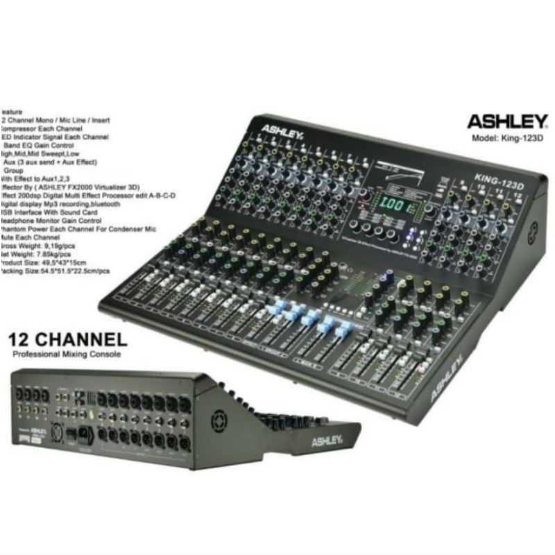 Mixer Ashley King 123D 12 Channel Original KING 123D