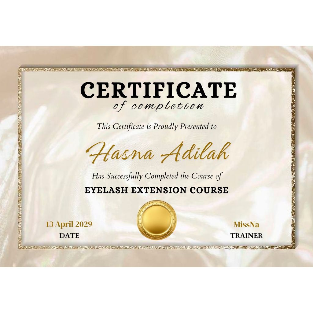 [TIDAK DICETAK]Desain Sertifikat Eyelash Extension| Sertifikat Eyelash Sertifikat Lash Lift dll
