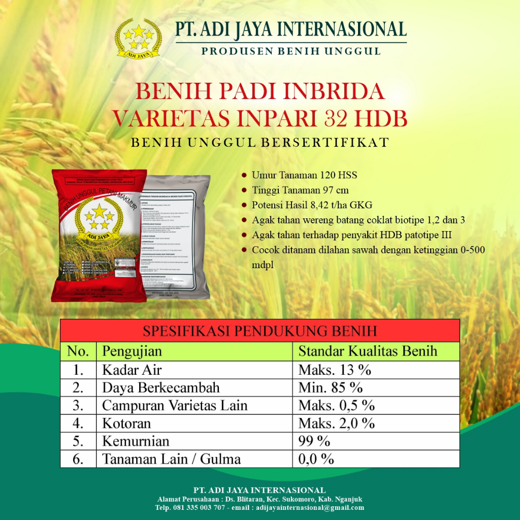

Benih Padi Inpari 32 HDB Premium