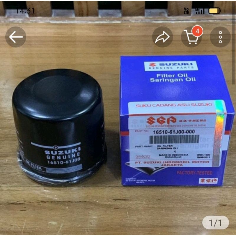 Filter oli Suzuki Ertiga APV Futura splash Baleno ORI SGP