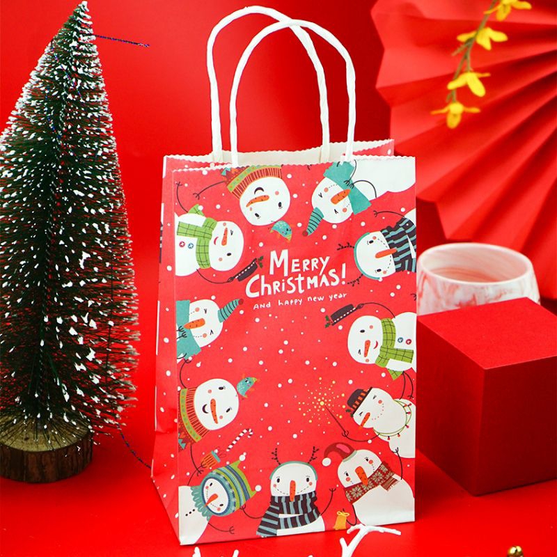 

Paper Bag Natal Christmas Snowman Red