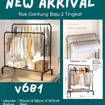 Stand hanger jumbo double/hanger baju double