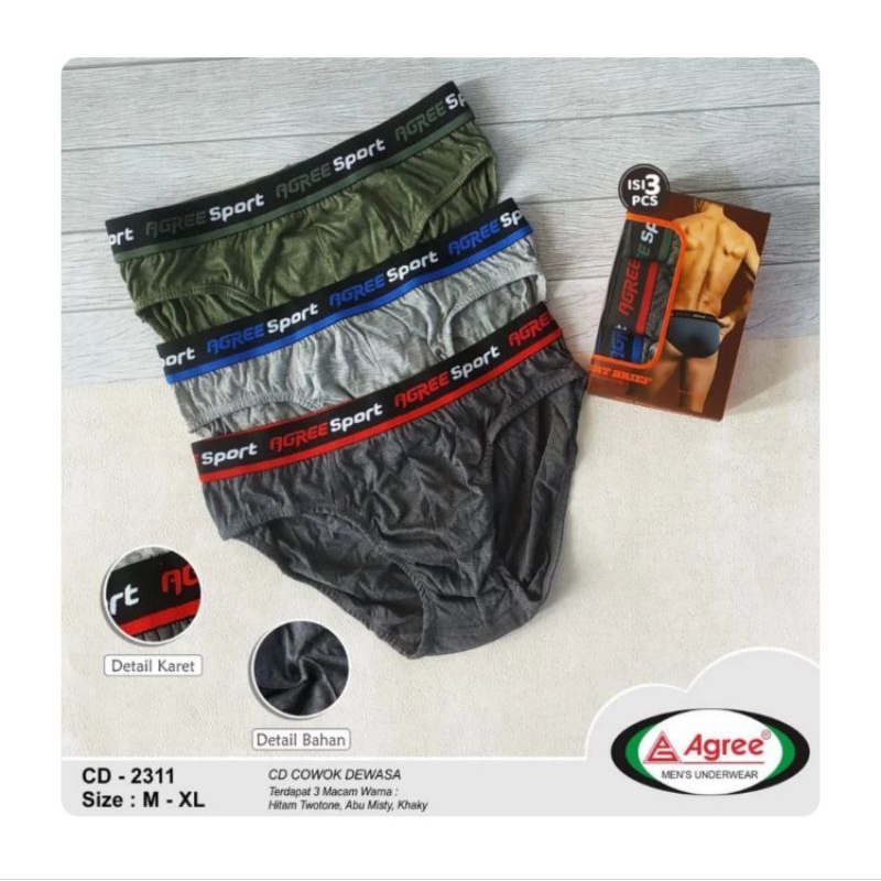 CD AGREE 2311 / DC AGREE DEWASA KARET BOXER /CD AGREE PRIA DEWASA / CD AGREE PRIA ISI 3