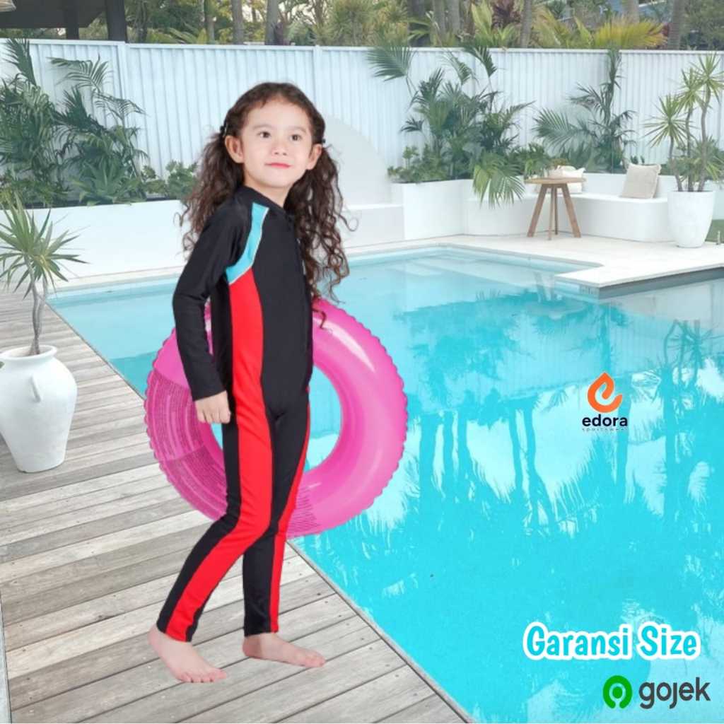 3-6 Tahun Baju Renang Anak Cowok Laki Laki Perempuan Lengan Panjang Jumspusit  Edorasport Size TK.