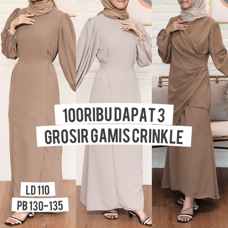 GROSIR GAMIS CRINKLE PREMIUM 100RIBU DAPAT 3 PCS