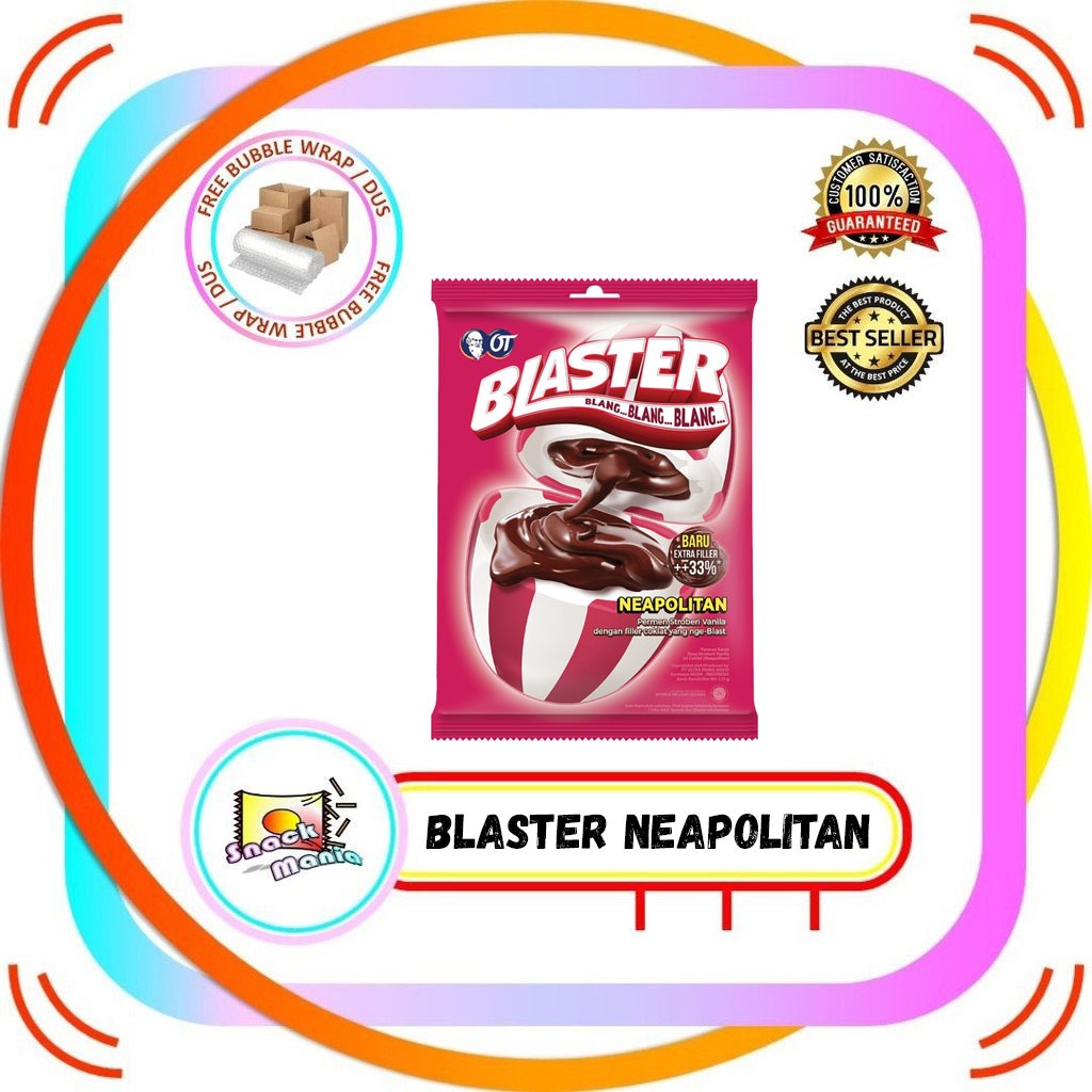 

Blaster Neapolitan Candy 125 gr Permen Stroberi Vanila Coklat