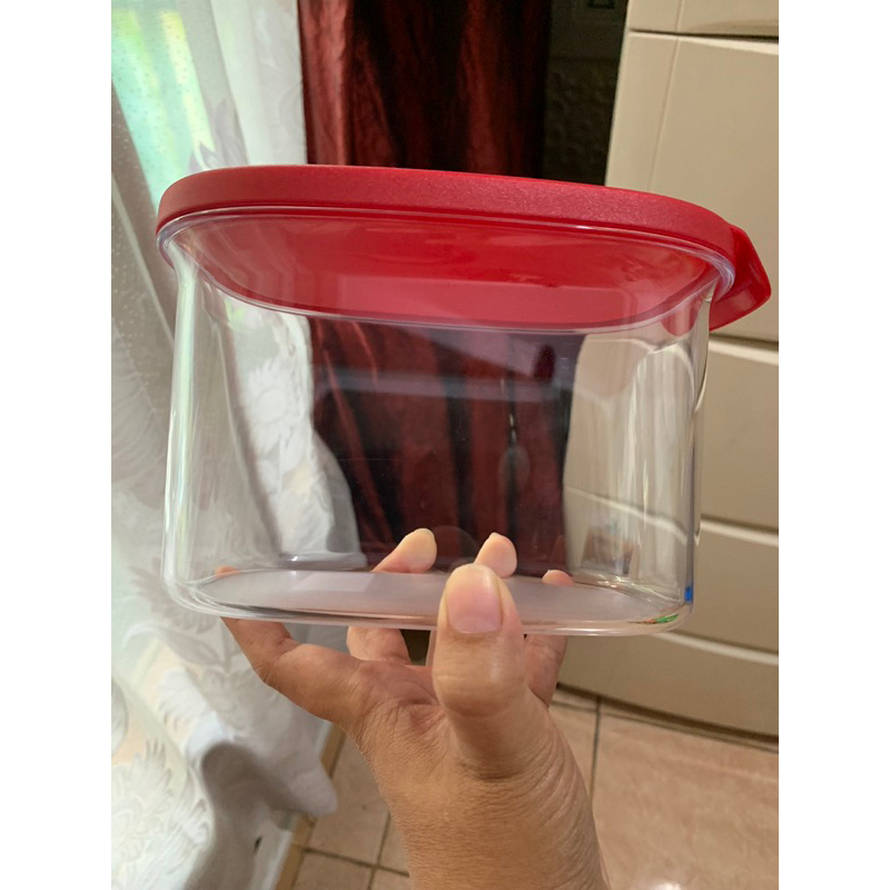 Ecer 1 Pcs Ultra clear 1L Tupperware- toples kristal(bahan polycarbonat), toples kue, camilan dll