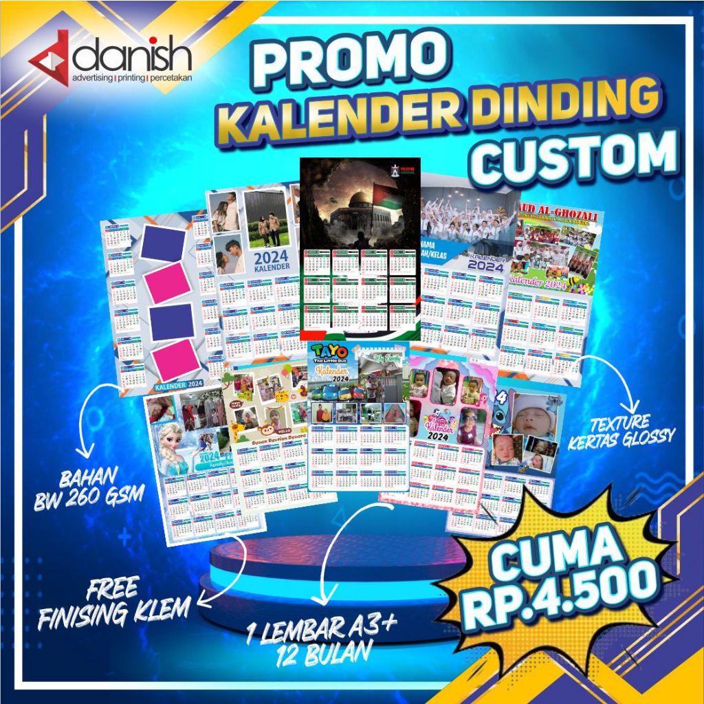 

KALENDER 2024 CUSTOM KALENDER DINDING KALENDER POSTER TERLARIS / FREE DESAIN