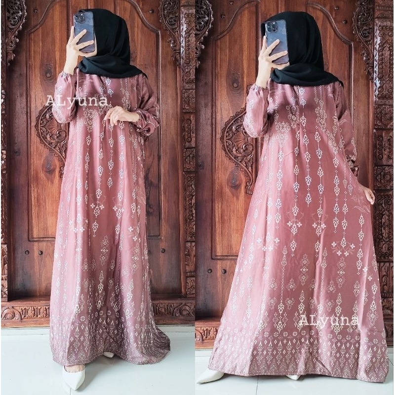 DRESS GAMIS MAXMARA SILK  PAKAIAN WANITA / GAMIS ARMANY / SILK MOTIF / BAJU WANITA / DRESS WANITA / GAMIS KONDANGAN GAMIS JUMBO BUSUI