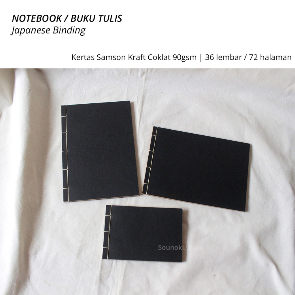 

Buku Tulis / Buku Catatan Jilid Jepang Cover Polos | 72 halaman Kraft Paper 90gsm