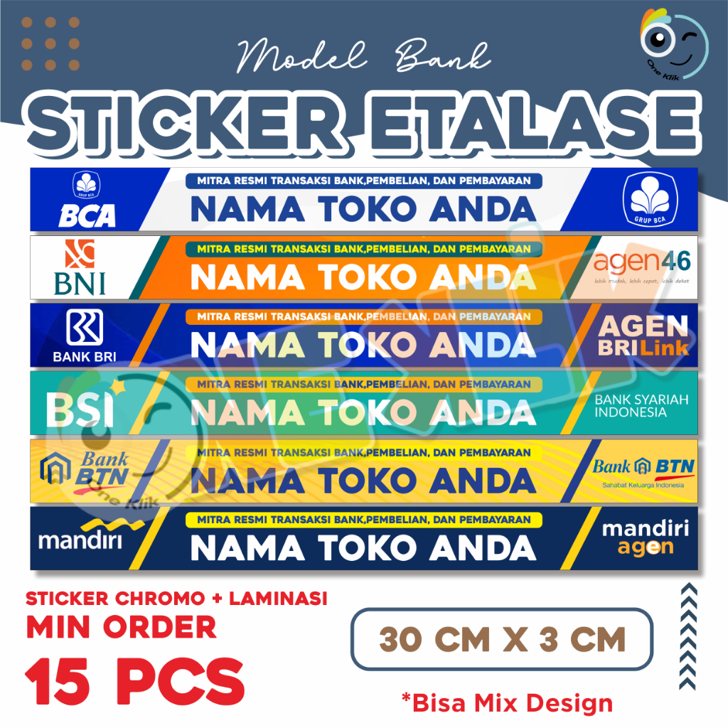 

Stiker Etalase Konter / Stiker Agen Bank/ Stiker Bank Murah / brilink / agenmandiri ( MIN 15 PCS)