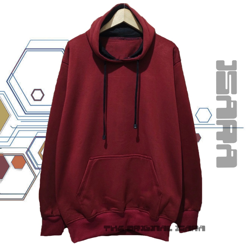 Jaket Pria Polos Oversize Warna Maroon Switer Hodie Cowok Cewek Simple