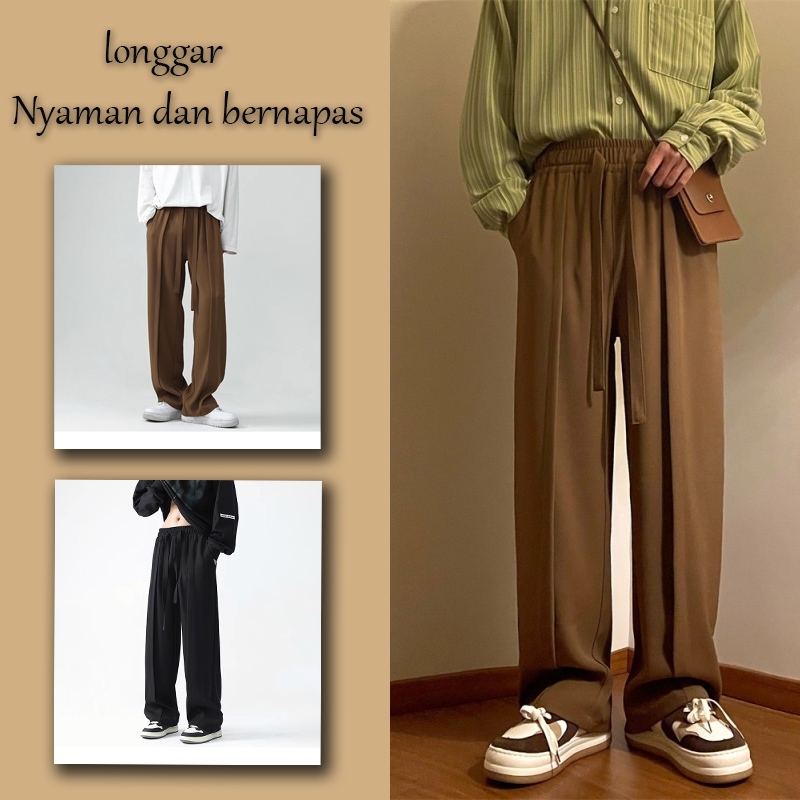 celana pria panjang celana harem pria celana korean style celana kulot korea celana longgar pria cel