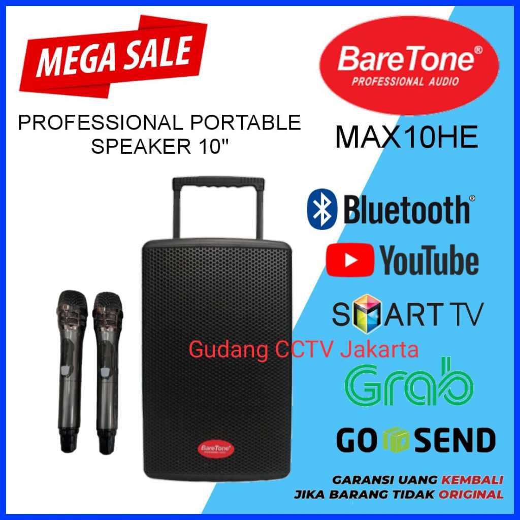 Speaker Portable Baretone MAX10HE / MAX 10HE / MAX 10 HE Bluetooth-TWS