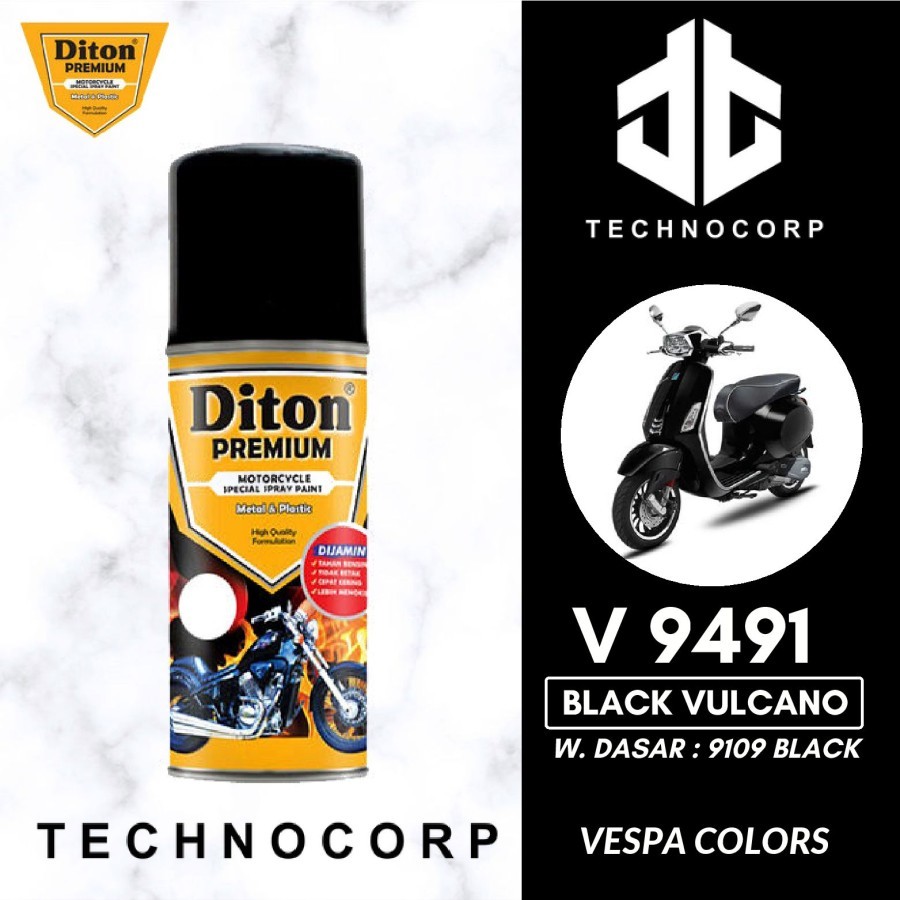 

CAT DITON PREMIUM V 9491 BLACK VULCANO / VESPA HITAM METALLIC