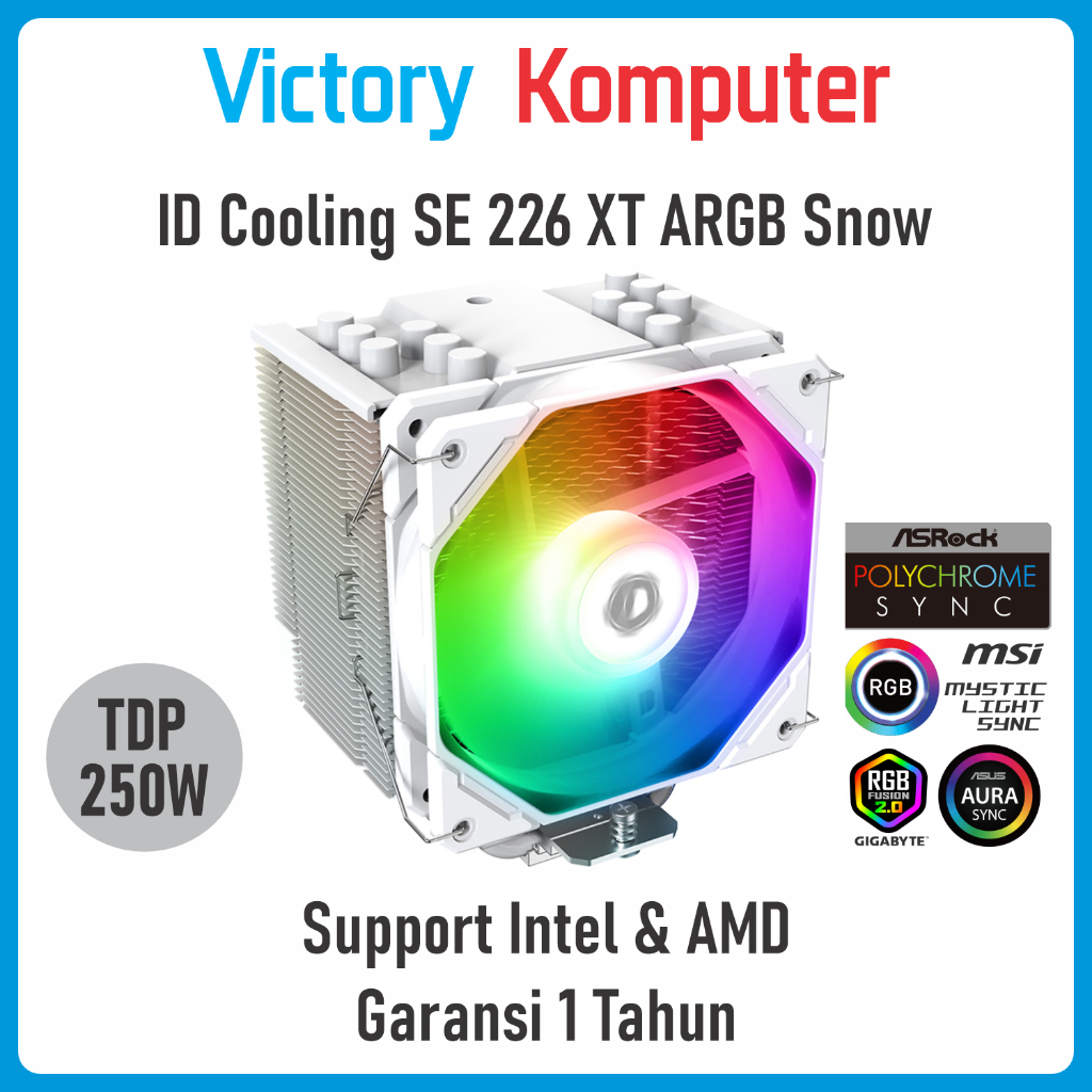 ID-Cooling SE-226-XT ARGB Snow Intel LGA 1700 1200 115x 2066 AMD AM4 CPU Cooler HSF Tower IDCooling 