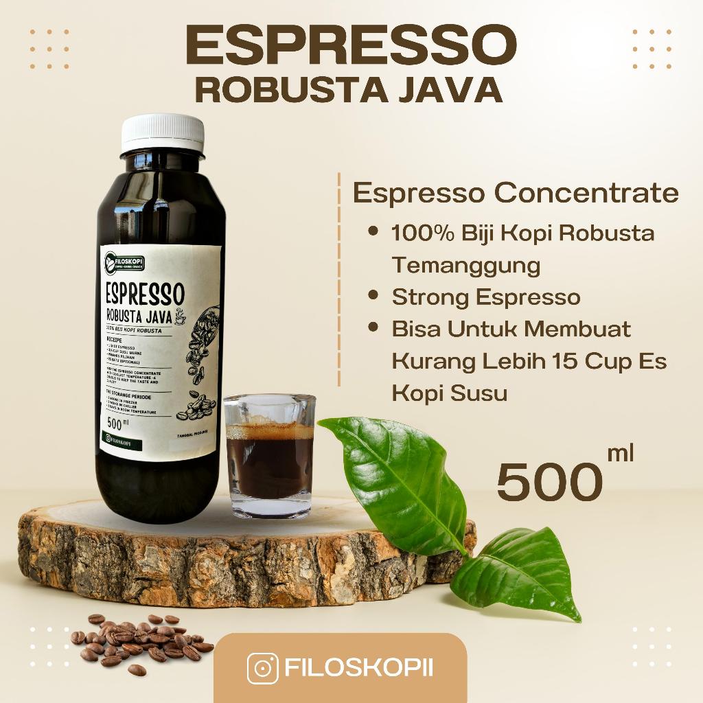 

Espresso Cair Kopi Konsentrat Robusta Temanggung Filoskopi 500 ml