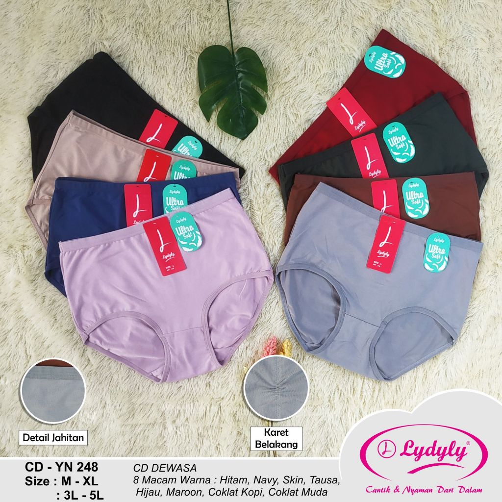 Lidily - Panty Underwear Wanita Big Size | Celana Dalam YN248 Jumbo M - 6L Katun Organik