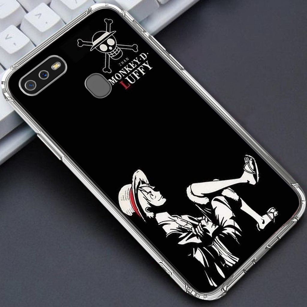 Softcase OPPO A5S /OPPO A12/OPPO A7  - Clear Case  MOTIF  ( LUFFY ) - Anticrack - Case Bening - Soft