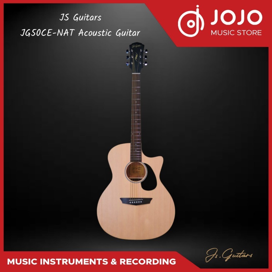 JS Guitar JG50C Natural Acoustic Electric Guitar