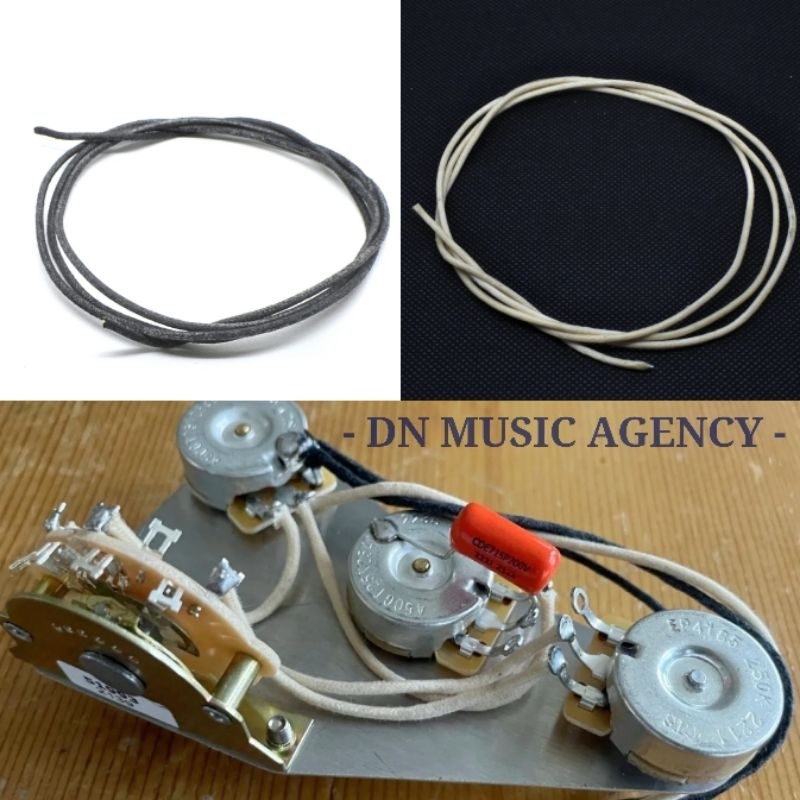 Kabel wiring gitar & bass style AWG 22 Cloth wire vintage pushback original germany profesional prem