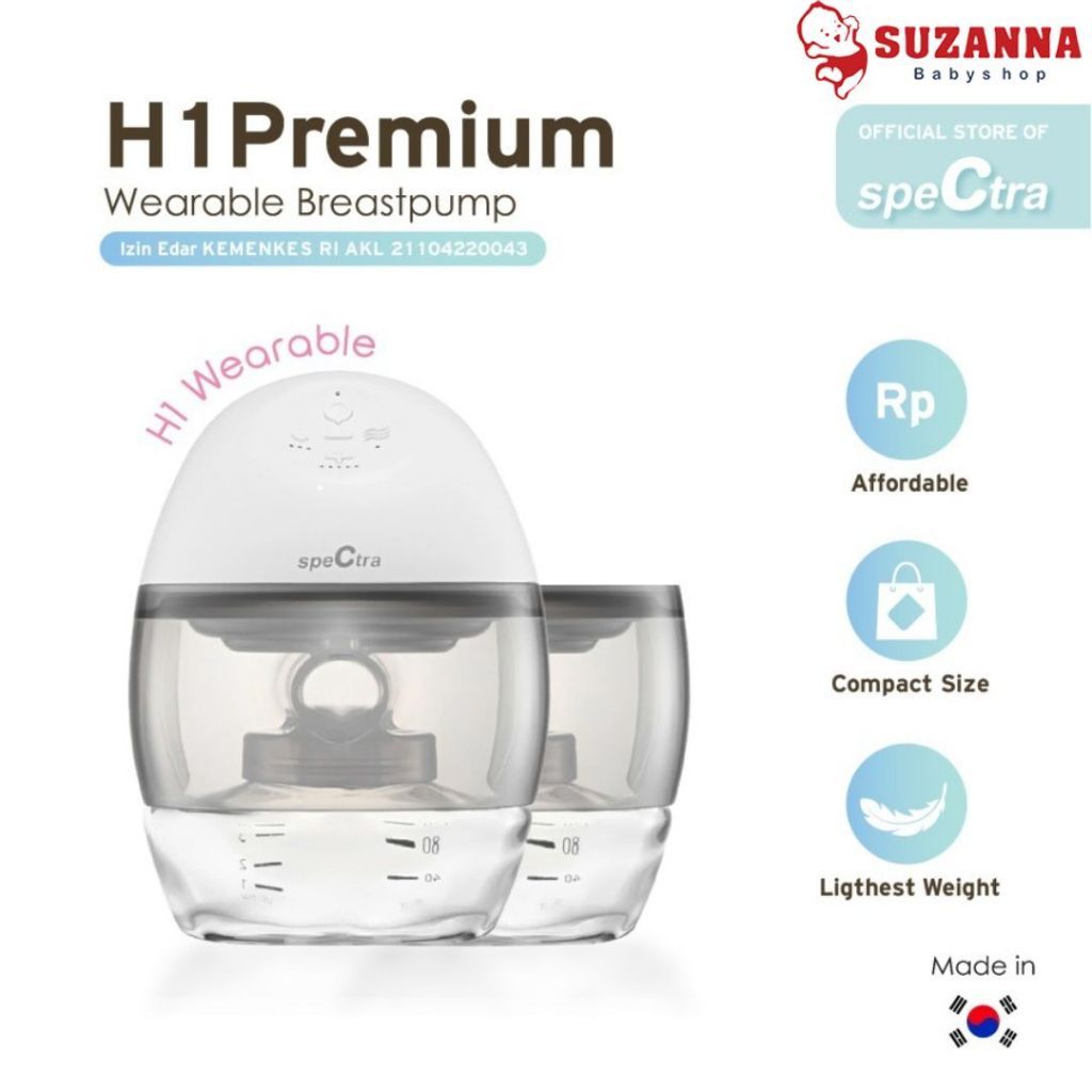 Spectra H1 Premium - Wearable Electric Breastpump Pompa ASI Handsfree