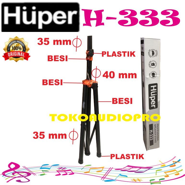 Stand Speaker Huper H-333 Stand Speaker Tripod Huper H333 Speaker Stand